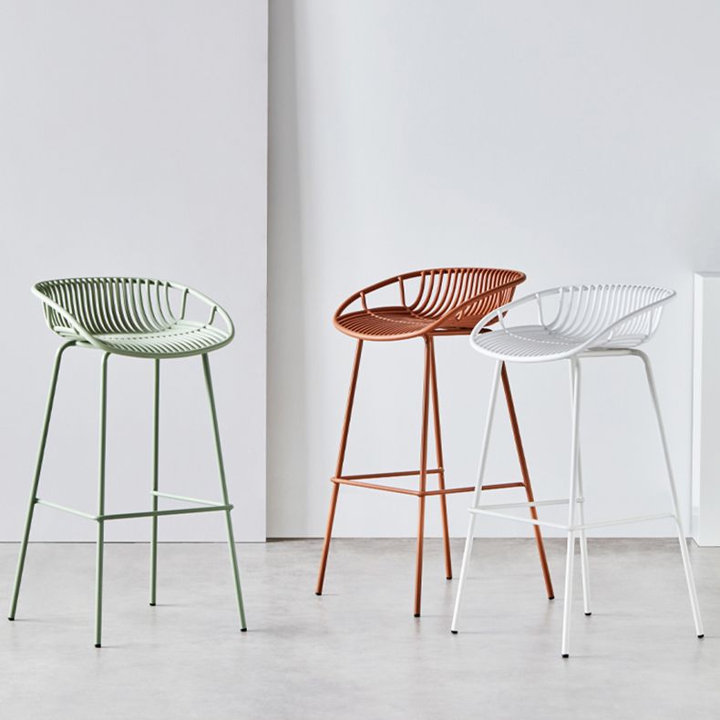 Modern Armless Backrest Counter Stool Iron Cashier Bar Stool with Seat and Pedal Clearhalo 'Bar Furniture' 'Bar Stools' 'bar_stools' 'furn' 'furn_bar_stools' 'Furniture' 'furniture_bar_stools' 'Kitchen & Dining Furniture' 1200x1200_fab69c19-3353-42a4-9efc-7e4ae4fbd3c1