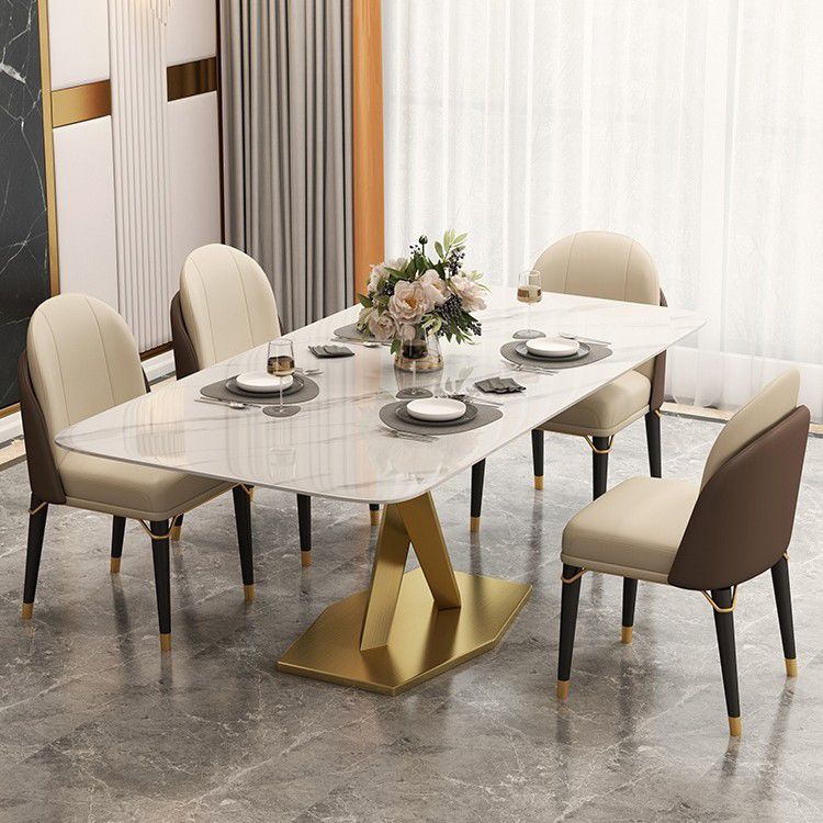 Set da pranzo moderno in pietra sinterizzata Set da pranzo da 1/2/5/6/7 pezzi per uso domestico