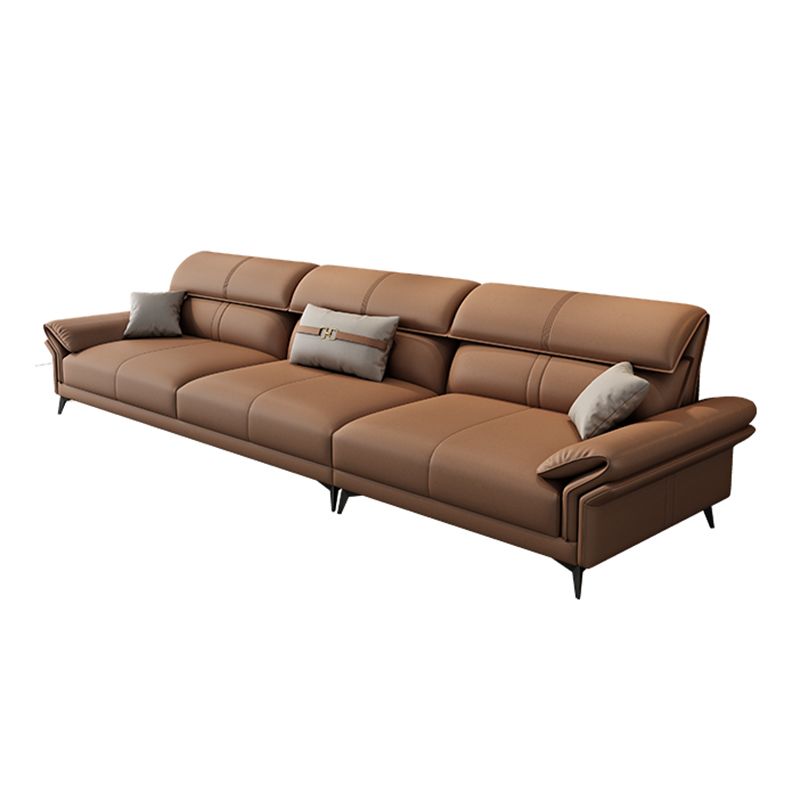 Contemporary Sewn Pillow Back Sofa 35.43"H Pillow Top Arm Sectional Clearhalo 'furn' 'furn_sofas' 'Furniture' 'furniture_sectionals' 'kitchen' 'kitchen_sofas' 'Living Room Furniture' 'Sectionals' 'Sofa' 'sofas' 1200x1200_fab857bb-2d98-4adf-89d2-05bbf3241d05