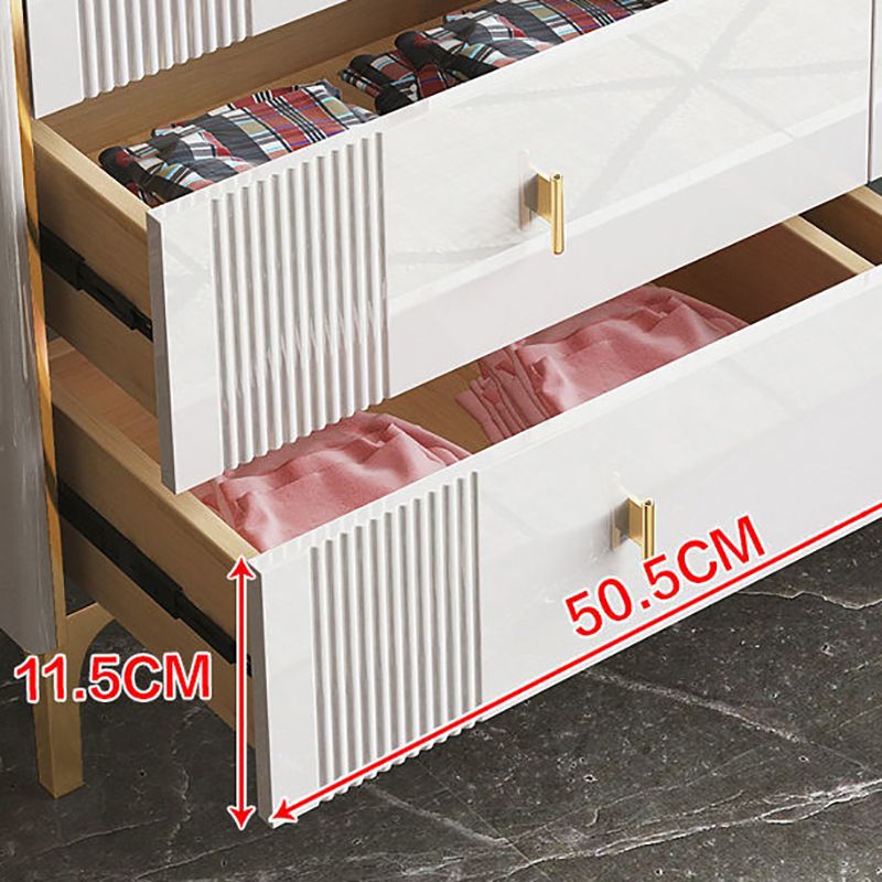 Cómoda doble clásica Glam, cómoda de almacenamiento horizontal de piedra con cajones para dormitorio