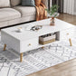Rectangle Wooden Coffee Table 16.53"H 4 Legs Cocktail Table with Storage Clearhalo 'Coffee & Accent Tables' 'Coffee Tables' 'coffee_tables' 'furn' 'furn_coffee_tables' 'Furniture' 'Living Room Furniture' 1200x1200_fab9d6a0-cd53-44b6-9c70-994e6ec61bbf