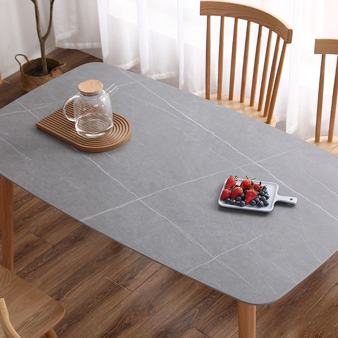 Mesa de comedor de piedra sinterizada rectangular muebles modernos con 4 patas para oficina