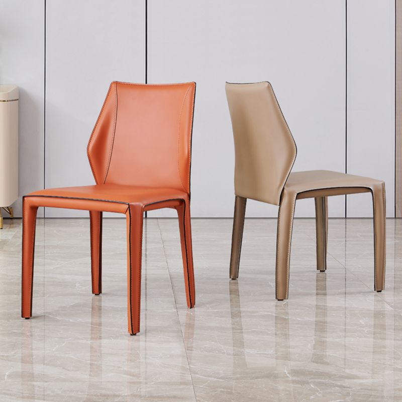 Sillas de comedor de estilo moderno sillas de comedor sin brazos con patas de metal para cocina