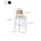 Scandinavian Bar Height Low Back Stool Plastic Bar Stool in White and Black