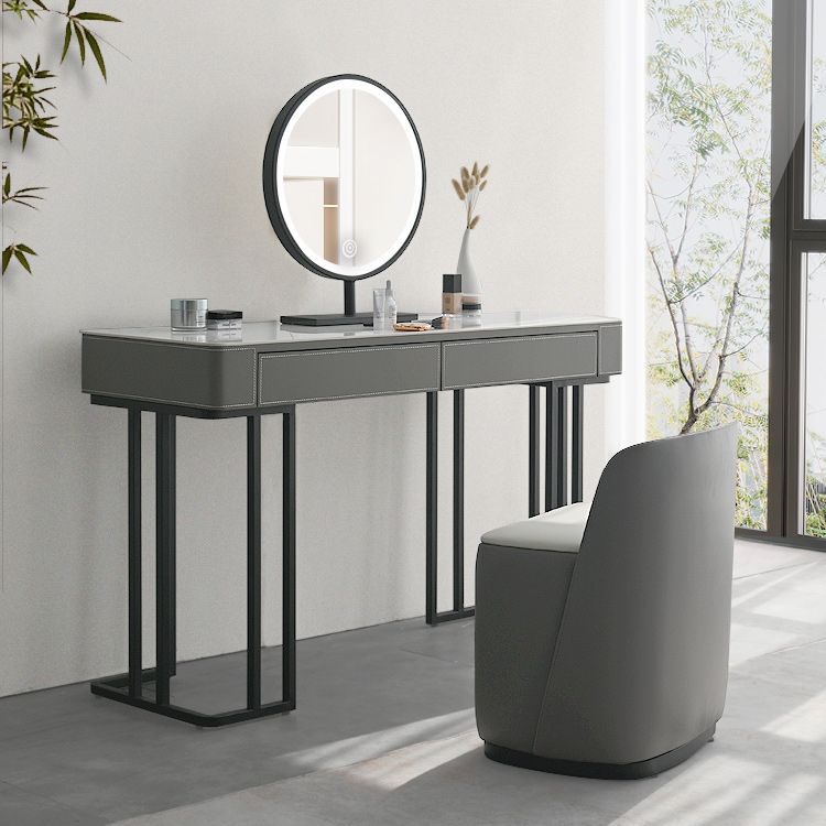 Tavolo da trucco top moderno in pietra con 2 cassetti per la camera da letto