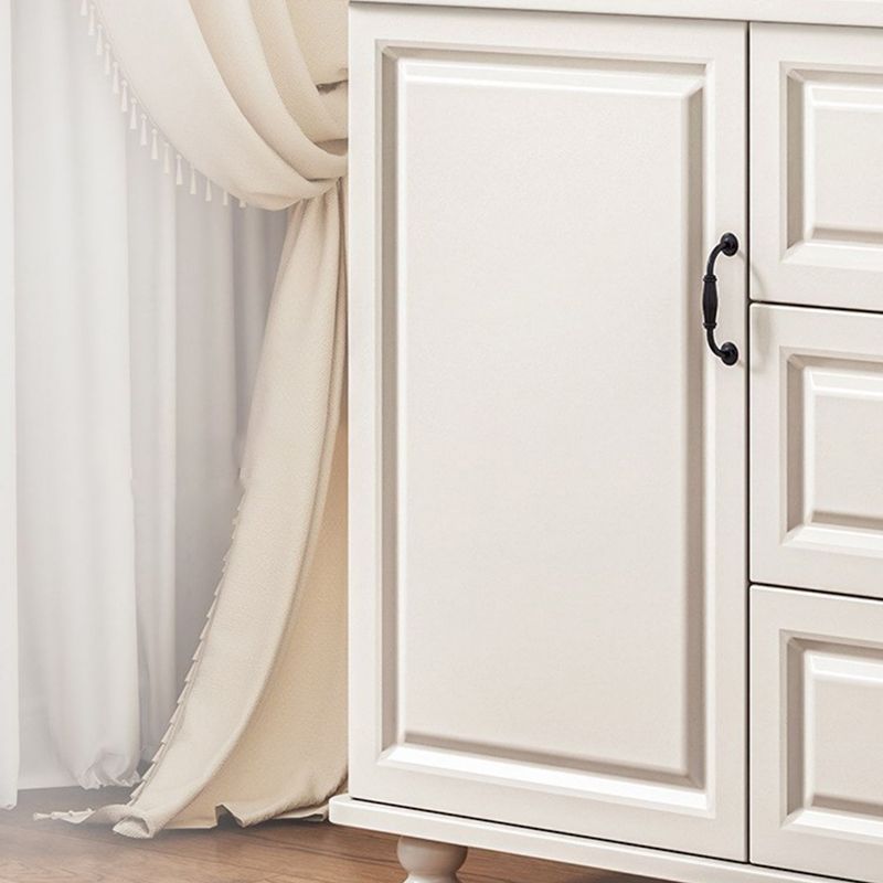 White Wood Accent Cabinet with Drawers 15.74" Wide Modern Standard Side Cabinet Clearhalo 'Cabinets & Chests' 'cabinets_chests' 'furn' 'furn_cabinets_chests' 'Furniture' 'Living Room Furniture' 1200x1200_fabe5d8f-7c95-4653-9e01-eaa6615ded82