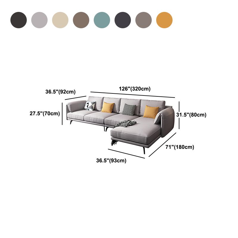 Contemporary Pillow Top Arms Sectional with Pillow Back for 4 People