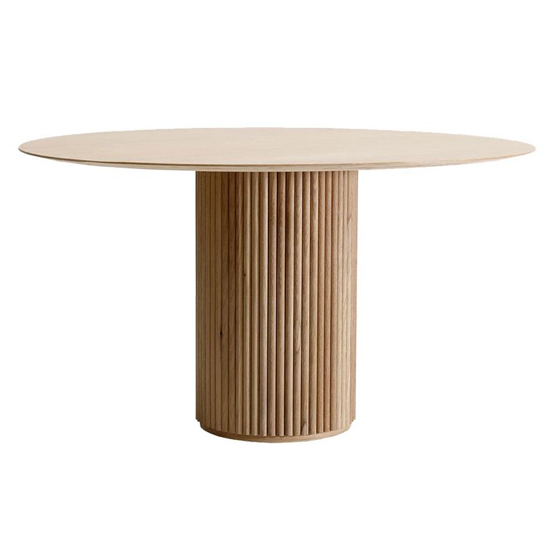 Round Shape Wood Color Dining Table Solid Wood Table Contemporary with Pedestal Clearhalo ' dining_table' 'Dining Tables & Seating' 'Dining Tables' 'furn' 'furn_dining_table' 'Furniture' 'furniture_dining_table' 'Kitchen & Dining Furniture' 'kitchen&dining_furn' 'kitchen' 'kitchen_dining_table' 1200x1200_fac0e501-0cbd-4f7d-afa3-f0365f148529