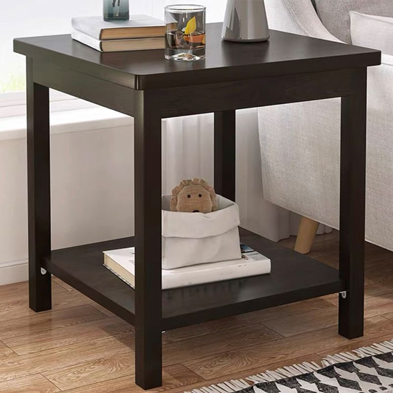 Tavolino da cocktail in stile moderno in legno artificiale nero/legno tavolino quadrato