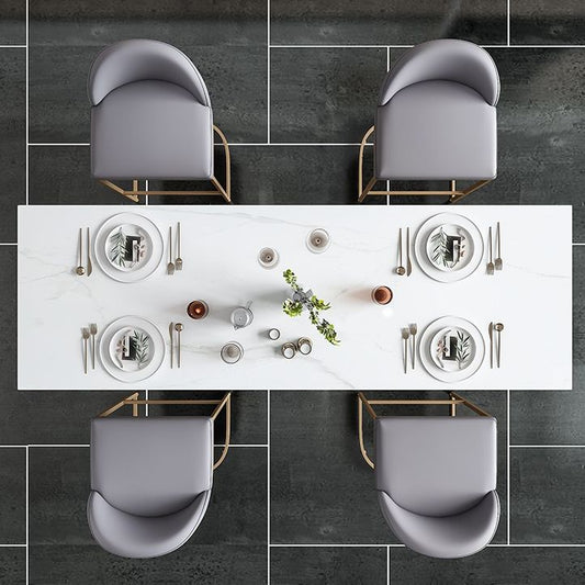 Modern Style Bar Table Set 1/2/5 Pcs Faux Marble Rectangular Bar Set for Indoor Clearhalo 'Bar Furniture' 'furn' 'furn_home_bar_bar_sets' 'Furniture' 'Home Bars & Bar Sets' 'home_bar_bar_sets' 'Kitchen & Dining Furniture' 1200x1200_fac157e2-8fd8-47ca-8f72-eafa2bb94b30