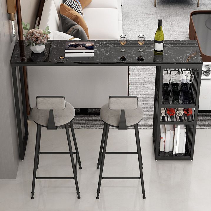 Low Back Bar Stool Glam Polstered Ess -Stuhl mit Metallbasis