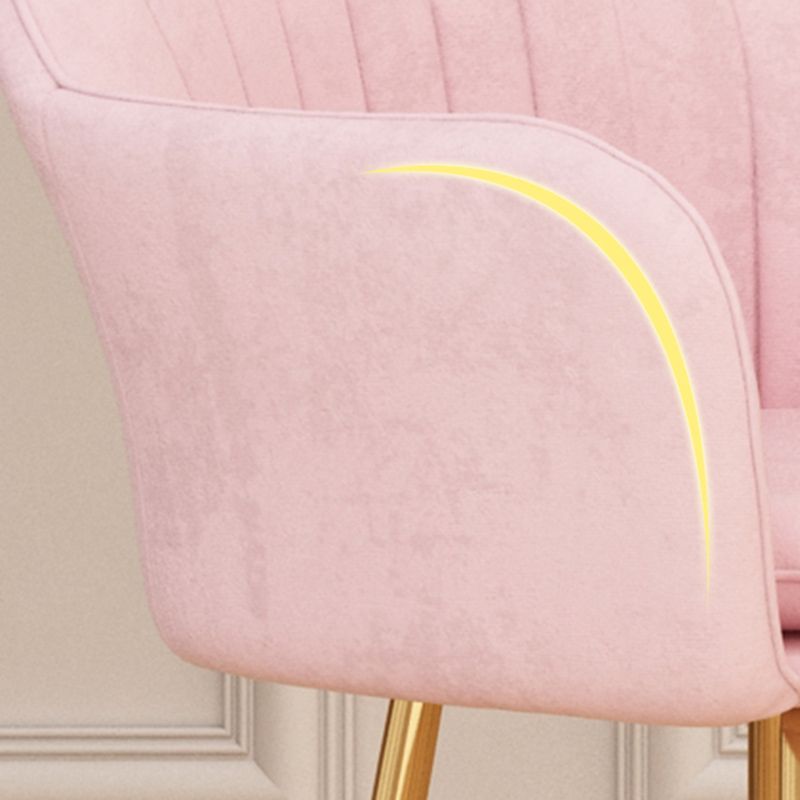 Glam Dining Arm Chair Solid Back Side Chair with 4 Metal Legs for Home Use Clearhalo ' kitchen&dining_furn' 'Dining Chairs' 'Dining Tables & Seating' 'dining_chair' 'furn' 'furn_dining_chair' 'Furniture' 'furniture_dining_chair' 'Kitchen & Dining Furniture' 'kitchen' 1200x1200_fac47697-f21e-41a8-9df1-4bf43dbed3ce