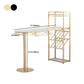 42-inch Height Bar Table Stone Glam Style Bistro Table with Storage Shelf Clearhalo 'Bar Furniture' 'Bar Tables' 'bar_tables' 'furn' 'furn_bar_tables' 'Furniture' 'Kitchen & Dining Furniture' 1200x1200_fac52c70-6c8b-454f-b79a-2967ec522557