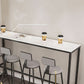Glam Indoor Bar Dining Table White Faux Marble Rectangle Counter Table