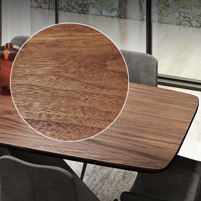 Industrial Metal Rectangle Dining Table Walnut Wood Top Table for Kitchen Clearhalo ' dining_table' 'Dining Tables & Seating' 'Dining Tables' 'furn' 'furn_dining_table' 'Furniture' 'furniture_dining_table' 'Kitchen & Dining Furniture' 'kitchen&dining_furn' 'kitchen' 'kitchen_dining_table' 1200x1200_fac6aa32-6b87-4ce9-af02-effec8783d5c
