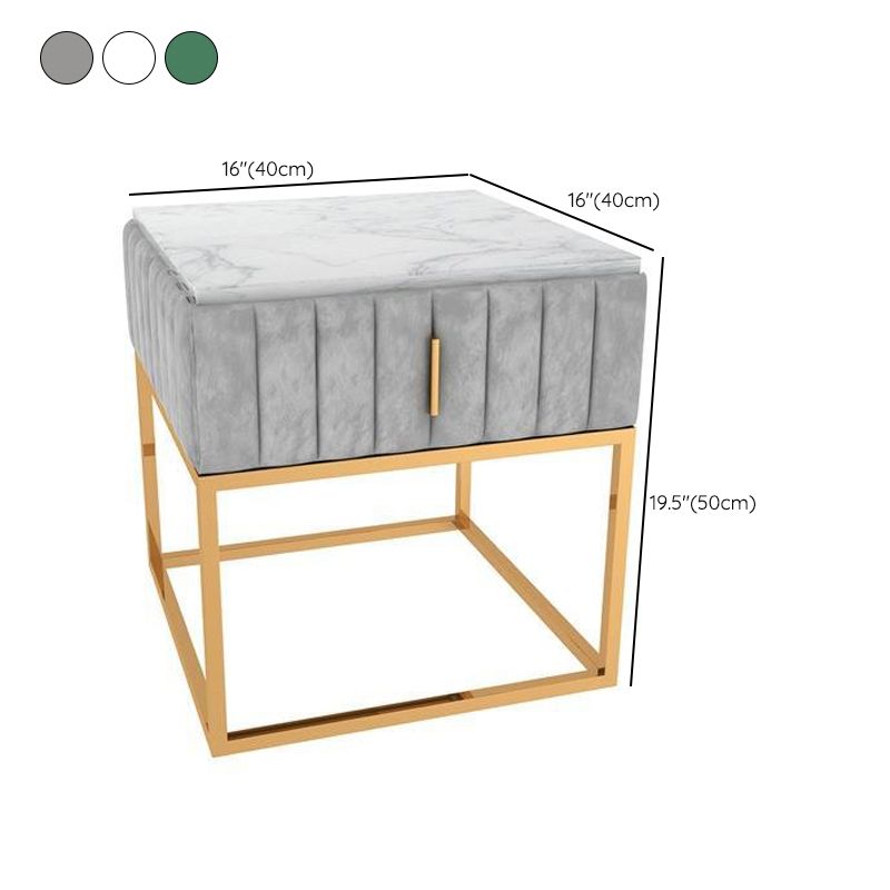 16"W X 20"H Modern Night Table Stone Accent Table Nightstand with 1-drawer Clearhalo 'Bedroom Furniture' 'furn' 'furn_night_stand' 'Furniture' 'night_stand' 'Nightstands' 1200x1200_fac71e4b-9674-4f56-93f9-47d276ec1381