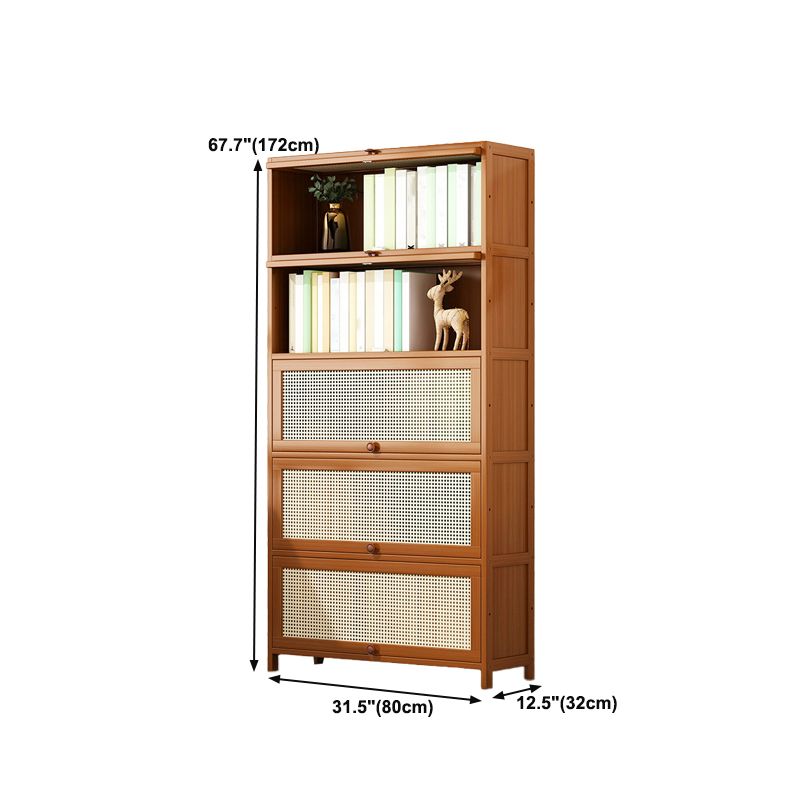 12.5 "W Bamboo boekenplank Moderne gesloten opslag boekenkast voor thuiskantoor