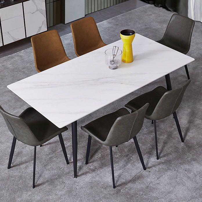 Ensemble de salle à manger moderne en métal avec chaises à dossier solide, ensemble de dinette 1/2/4/5/7 pièces