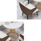 Table à manger ronde à base dorée, Table glamour en Faux marbre pour la maison
