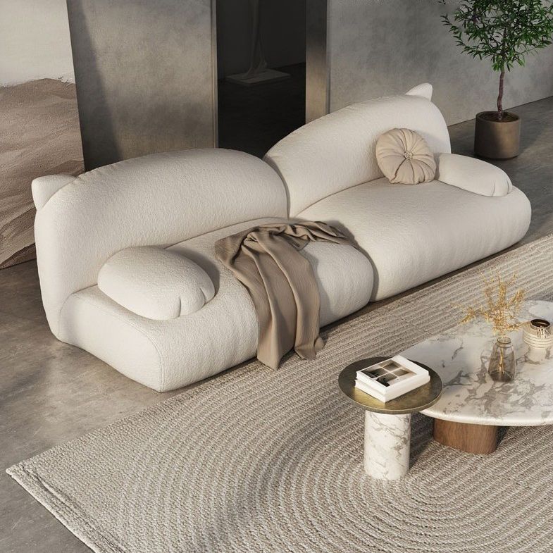 Canapé de bras encastré blanc canapé standard contemporain pour le salon, appartement