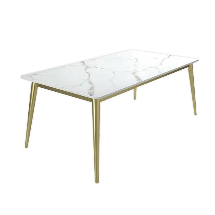 Scandinavian Style Dining Room Set Sintered Stone Top Dinette Set with Metal 4 Legs Base Clearhalo 'Dining Room Sets' 'Dining Tables & Seating' 'dining_room_set' 'furn' 'furn_dining_room_set' 'Furniture' 'furniture_dining_room_set' 'Kitchen & Dining Furniture' 'kitchen&dining_furn' 'kitchen' 1200x1200_faccea66-1420-48f8-987b-facc69aaf2ff