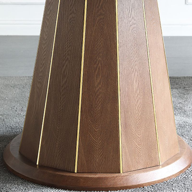 Wood Contemporary Round Dining Table Matte Finish Pedestal Table for Home