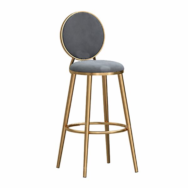 Nordic Glam Style Bar-stool Round Counter Bar-stool with Metal Legs for Home Clearhalo 'Bar Furniture' 'Bar Stools' 'bar_stools' 'furn' 'furn_bar_stools' 'Furniture' 'Kitchen & Dining Furniture' 1200x1200_facec856-0b2d-401b-8f51-b8ec59cbeaf6