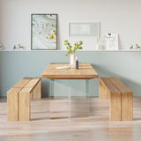 Modern Wood Top Dining Table Double Pedestal Table for Kitchen Clearhalo 'Dining Tables & Seating' 'Dining Tables' 'dining_table' 'furn' 'furn_dining_table' 'Furniture' 'Kitchen & Dining Furniture' 1200x1200_fad0ab5c-59c1-4d59-9b3f-ef4d369e9742
