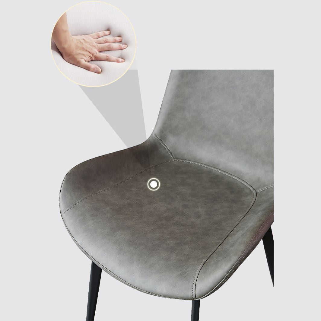 Metal Contemporary Dining Room Side Chair Matte Finish Solid Back Dining Chair Clearhalo ' kitchen&dining_furn' 'Dining Chairs' 'Dining Tables & Seating' 'dining_chair' 'Furniture' 'furniture_dining_chair' 'Kitchen & Dining Furniture' 'kitchen' 1200x1200_fad14ae4-3b7a-4647-b411-68b00178da99