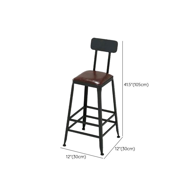 Contemporary Barstool Armless Bar Stool with Black Metal Legs