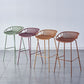 Nordic Backrest Counter Stool with Metal Base Plastic Armless Cafe Bar Chair with 4 Legs Clearhalo 'Bar Furniture' 'Bar Stools' 'bar_stools' 'furn' 'furn_bar_stools' 'Furniture' 'Kitchen & Dining Furniture' 1200x1200_fad2c5b2-530f-4810-be67-229e96603869