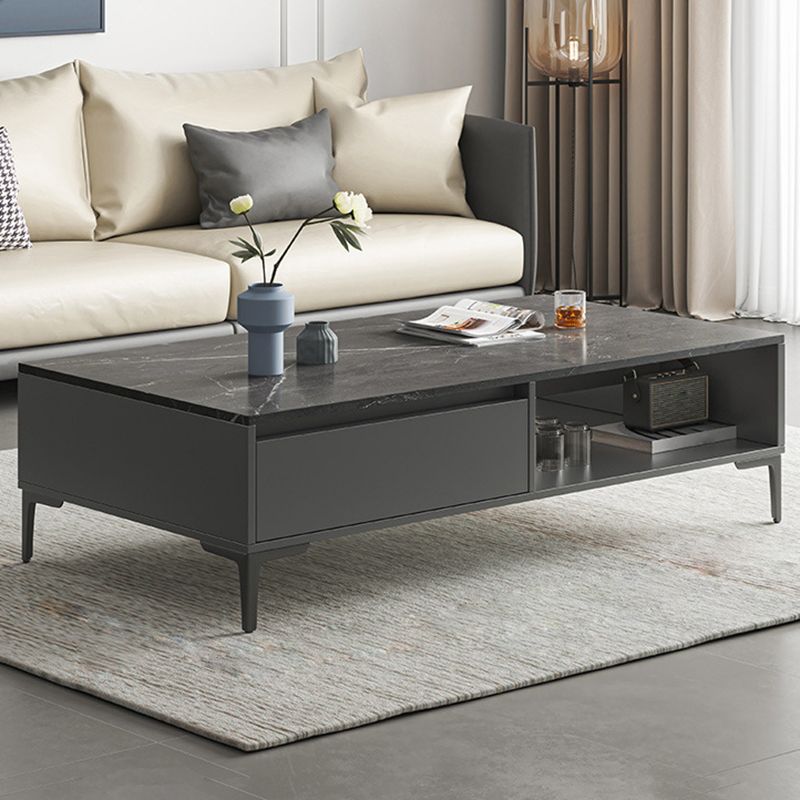 Glam 4-Bein-Couchtisch mit künstlicher Platte, rechteckiger Home-Cocktail-Tisch