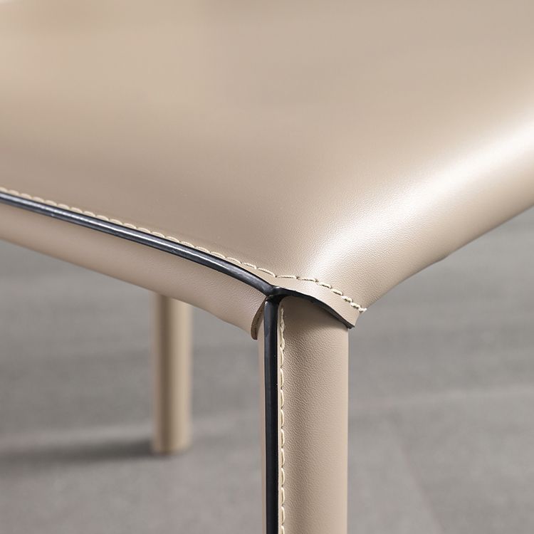 Silla de brazo sin brazo de comedor silla de comedor de cuero falso