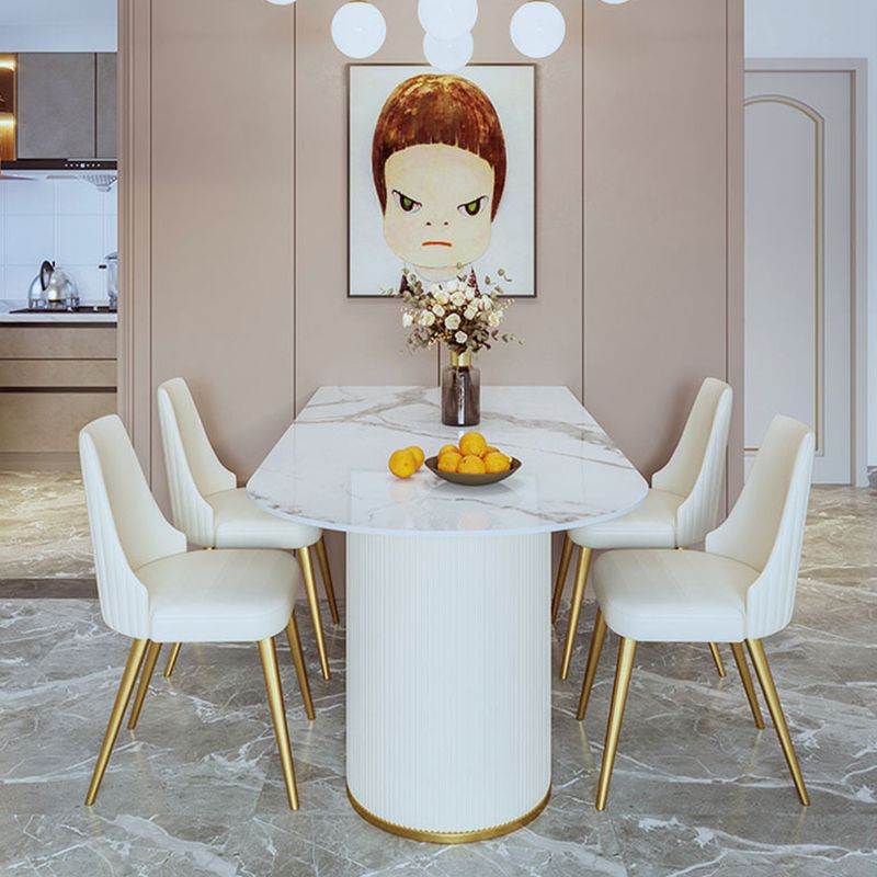 Nordic Glam Style Sintered Stone Rectangle Table Set 1/3/4/5 Pieces Dining Set Clearhalo 'Dining Room Sets' 'Dining Tables & Seating' 'dining_room_set' 'furn' 'furn_dining_room_set' 'Furniture' 'Kitchen & Dining Furniture' 1200x1200_fad6f486-9a74-40ba-9a15-6f8e88b06438