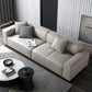 Genuine Leather Square Arm Sofa Contemporary Standard Sofa with 3 Pillows