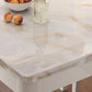 Table de salle à manger rectangulaire Simplicity, collection de salle à manger en faux marbre avec 4 pieds