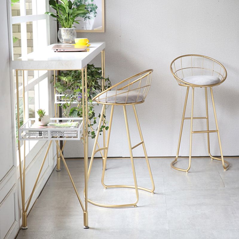 Contemporary Style Counter Stool Upholstered Bar Stool with Metal Base Clearhalo 'Bar Furniture' 'Bar Stools' 'bar_stools' 'furn' 'furn_bar_stools' 'Furniture' 'Kitchen & Dining Furniture' 1200x1200_fad9e528-4424-480e-b1c7-6fdad7aff527