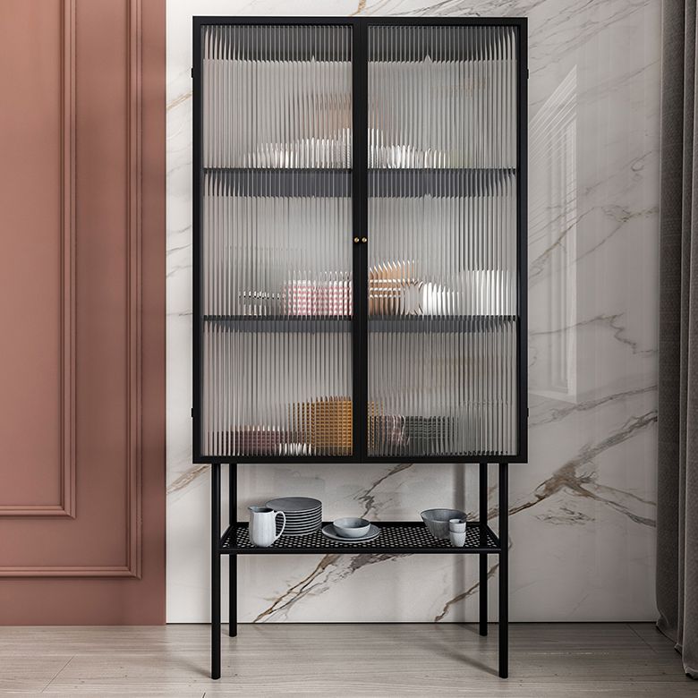 Sideboard di ferro della porta di vetro moderno server moderno con spazio per il soggiorno cucina