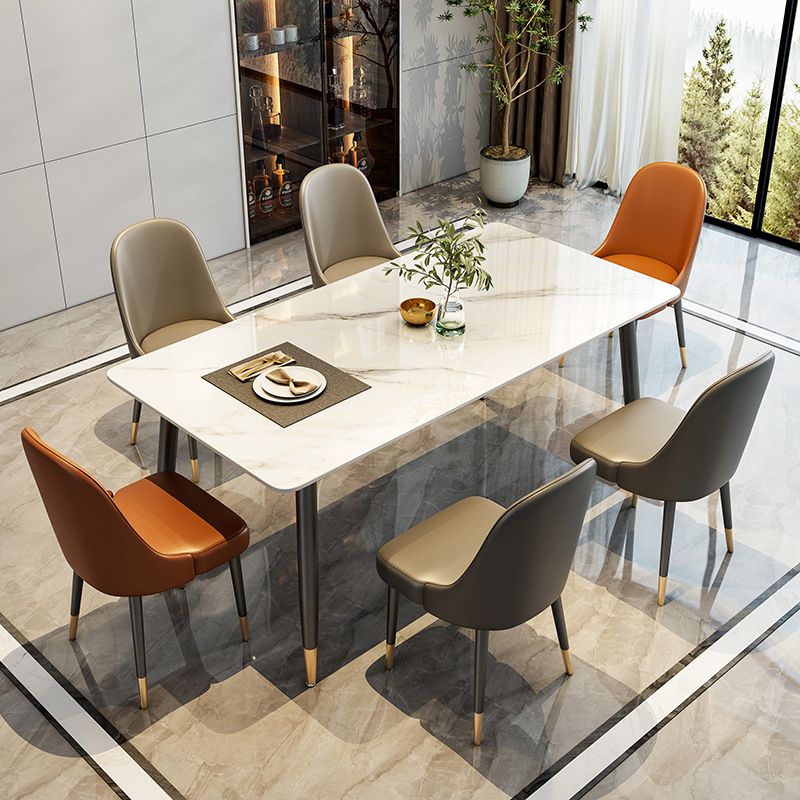 Stone Top Dining Table Metal Base Home Dinner Room Kitchen Table Clearhalo 'Dining Tables & Seating' 'Dining Tables' 'dining_table' 'furn' 'furn_dining_table' 'Furniture' 'Kitchen & Dining Furniture' 1200x1200_fadb2885-d5dd-46bb-8948-624b48ee3d88