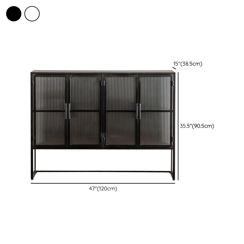 Porte di vetro contemporanee Credenza Metal Buffet Table per soggiorno