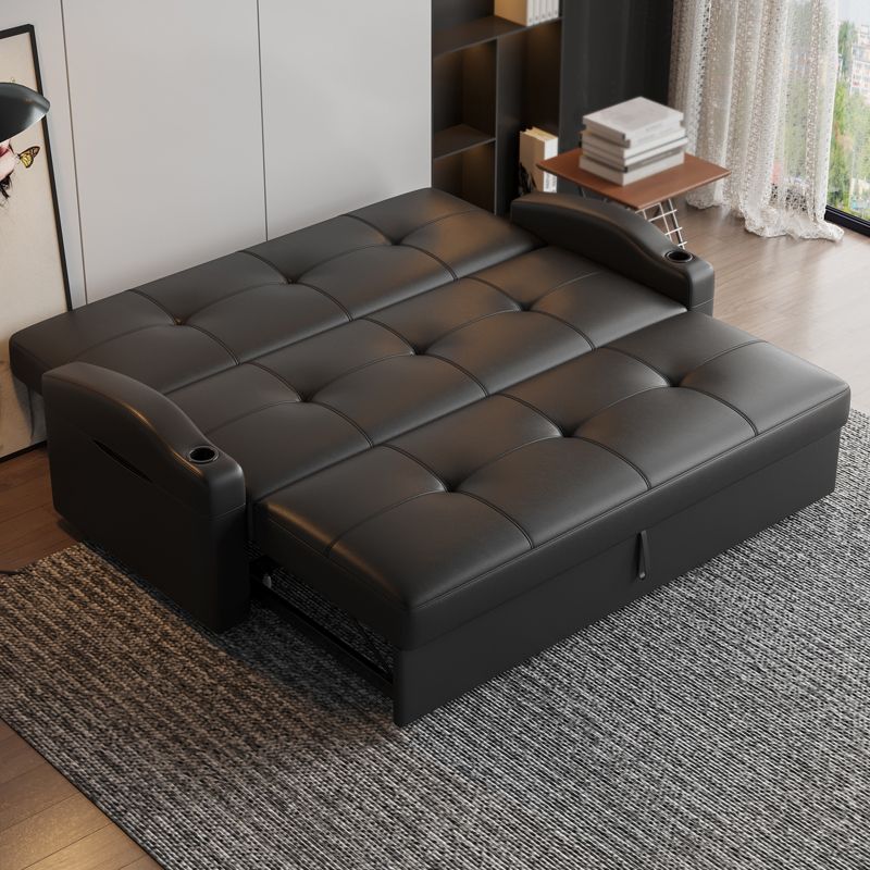 Divani convertibili scandinavi Black Tufted Back Sleeper Sofha