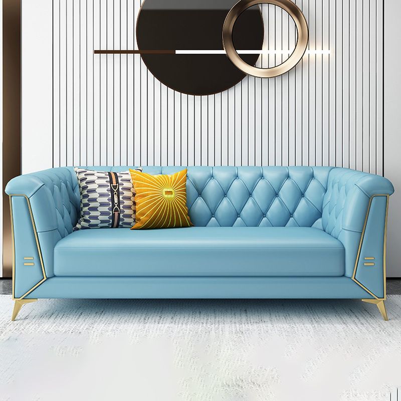 Sofá de brazo de esmoquin de cuero con faux contemporáneo de 30.7 "para sala de estar para sala de estar