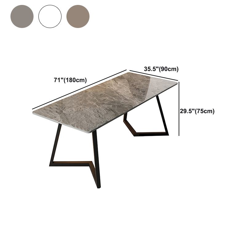Contemporary Style Sintered Stone Desk Metal Sled Base Office Desk Clearhalo 'furn' 'furn_office_desk' 'Furniture' 'Office Desks' 'Office Furniture' 'office_desk' 1200x1200_fade58dc-6c23-4b89-8ddf-d53b9568542d