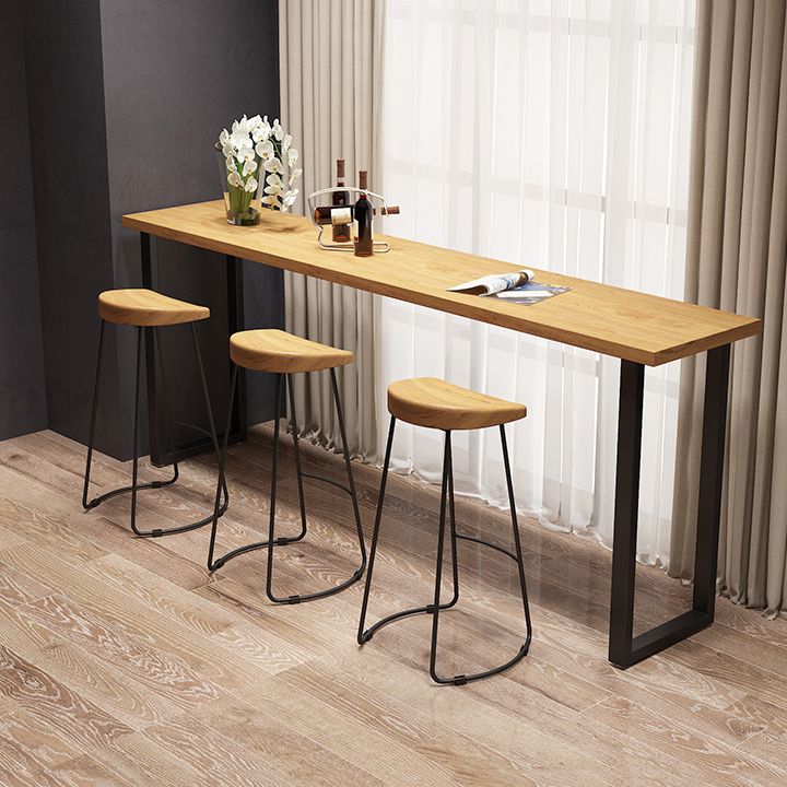 Modern 1/4/7 Pieces Bar Table Set Rectangle Pine Wood Counter Table with Stools for Cafe Clearhalo 'Bar Furniture' 'furn' 'furn_home_bar_bar_sets' 'Furniture' 'Home Bars & Bar Sets' 'home_bar_bar_sets' 'Kitchen & Dining Furniture' 1200x1200_fade6aea-ab50-4bd2-abef-1499051b317e