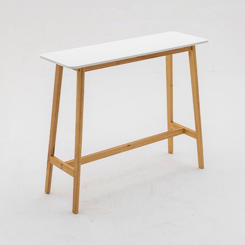 Modern Style Bistro Bar Table Rectangle Solid Wood Bar Table with Footrest Clearhalo 'Bar Furniture' 'Bar Tables' 'bar_tables' 'furn' 'furn_bar_tables' 'Furniture' 'Kitchen & Dining Furniture' 1200x1200_fadf3a2e-a423-47eb-9f14-a6a38e0f1b89