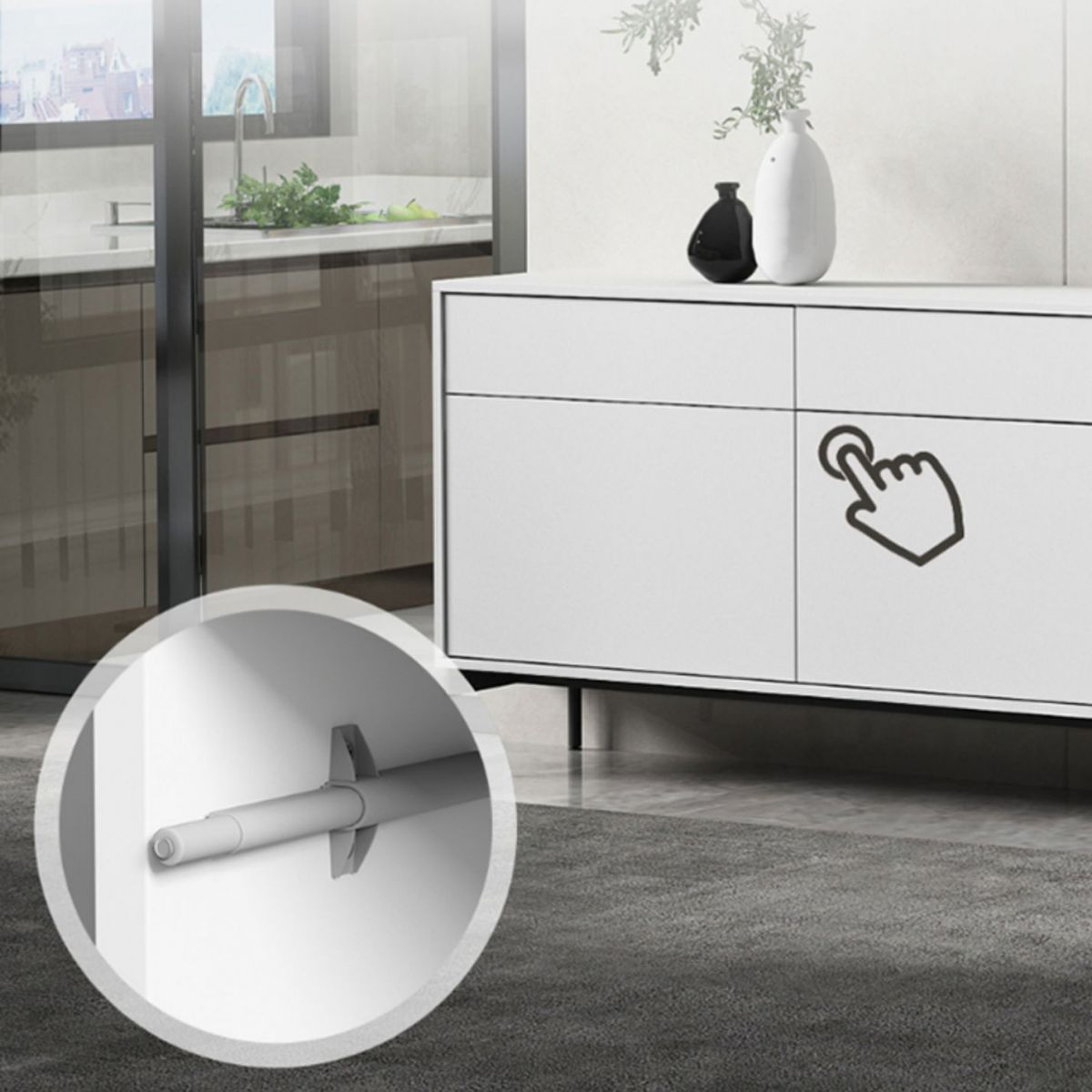 Kunstmatige houten woonkamer bijboordkast moderne credenza met lade en opslagplaatsen