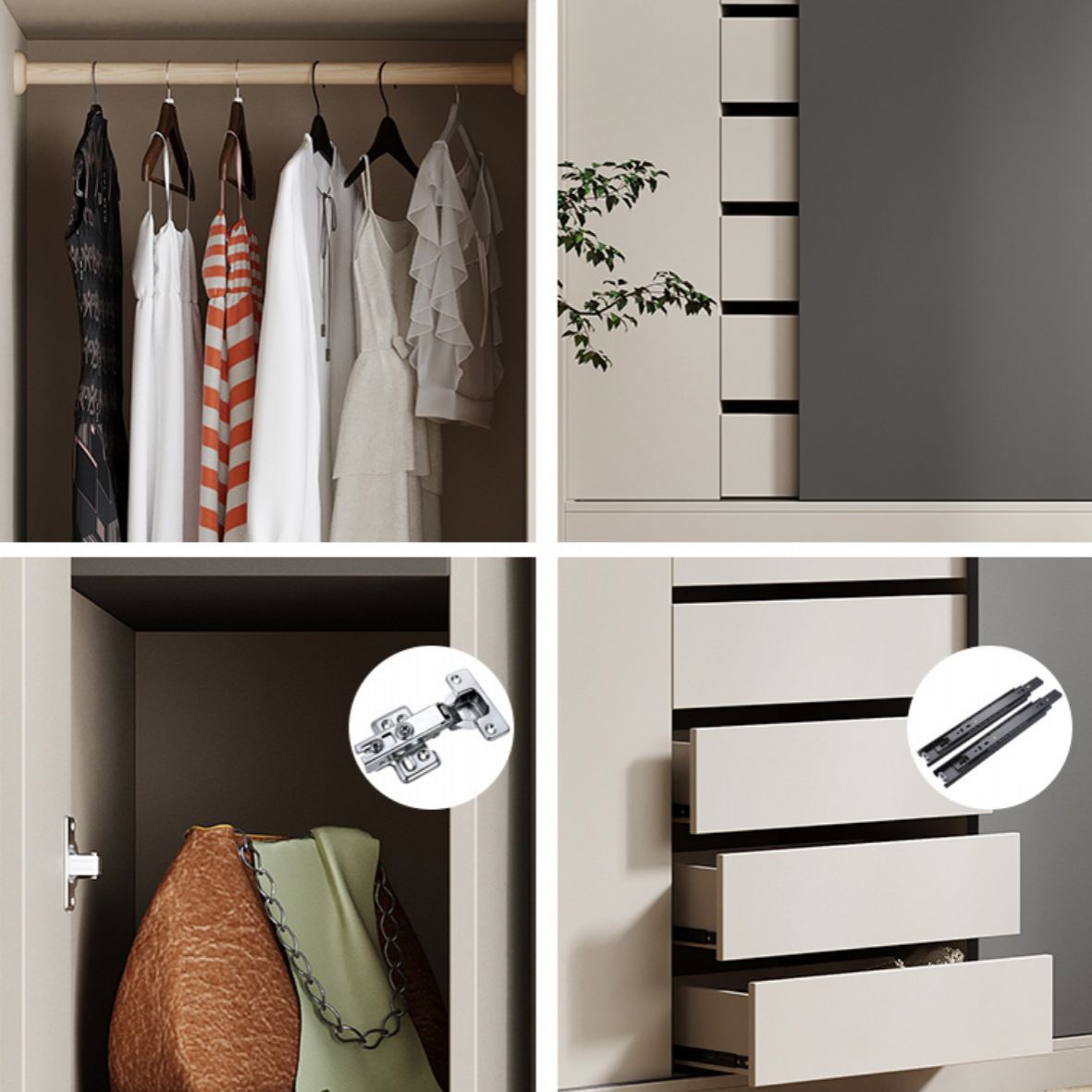 Manufactured Wood Modern Cabinet for Bedroom Sliding Door Storage Cabinet