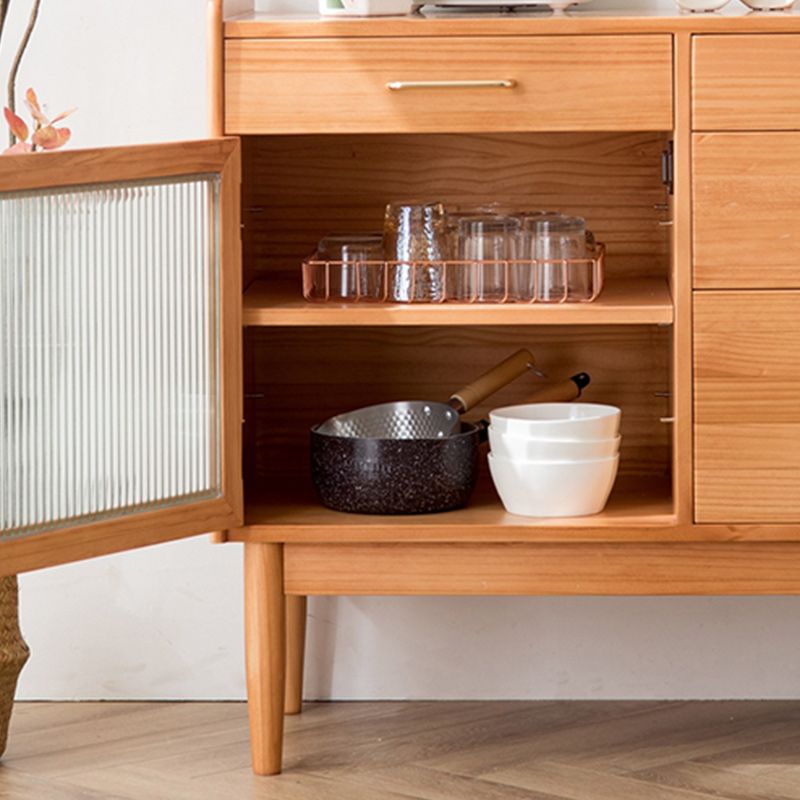 4-Drawer-Speiseserver zeitgenössischer Kiefer Massivholz Sideboard