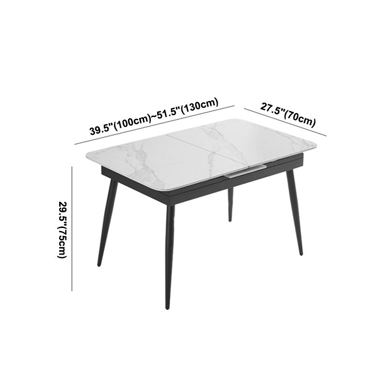 Stone Extendable Dining Site Table Industrial Style Rectangle Dining Table for Home Clearhalo ' dining_table' 'Dining Tables & Seating' 'Dining Tables' 'furn' 'furn_dining_table' 'Furniture' 'furniture_dining_table' 'Kitchen & Dining Furniture' 'kitchen&dining_furn' 'kitchen' 'kitchen_dining_table' 1200x1200_fae435ce-c46d-4b0f-8b4e-ddffff313daf