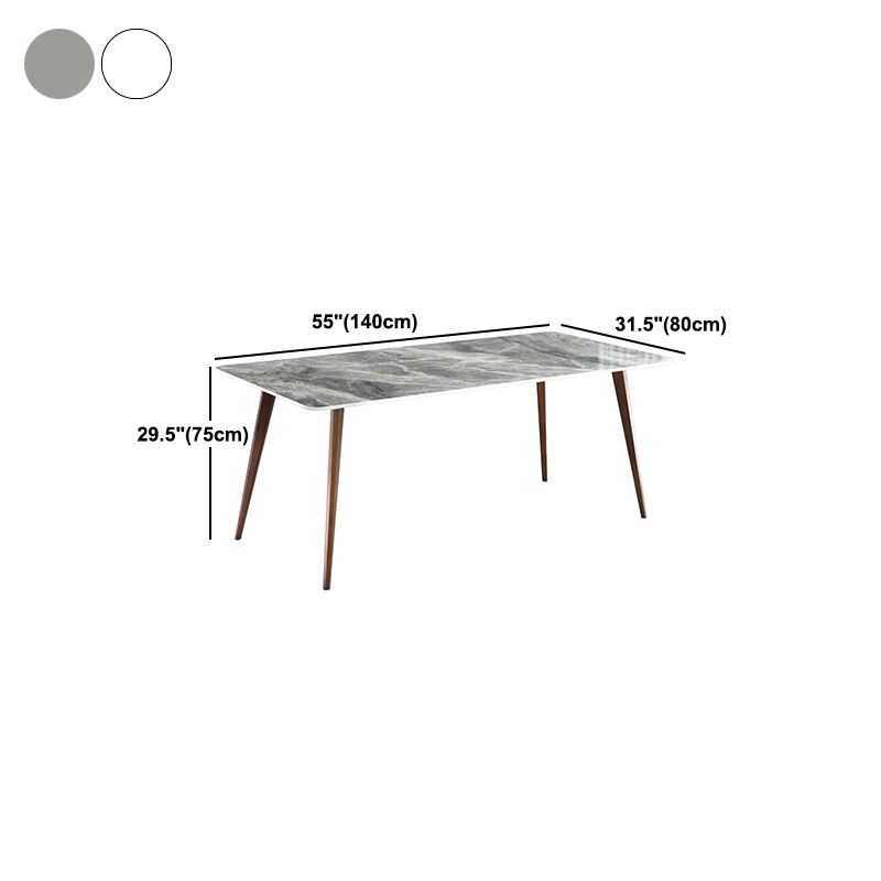 Sintered Stone Dining Table Mid-Century Modern Dining Table with 4 Legs Clearhalo 'Dining Tables & Seating' 'Dining Tables' 'dining_table' 'furn' 'furn_dining_table' 'Furniture' 'Kitchen & Dining Furniture' 1200x1200_fae4aa23-a6bb-47d4-9c7e-60011358a04b